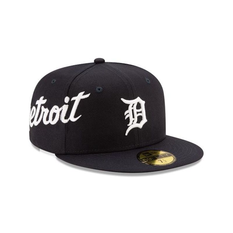 MLB Detroit Tigers Slant 59Fifty Fitted (LIY8525) - Blue New Era Caps